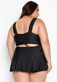 #18020 Plus Size Open Back Dress Swimsuit