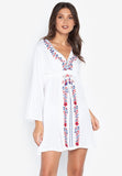 #CU20207 Floral Embroidered Cover Up