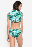 #FLB-096 Net Shoulder Crop Top Two Piece Bikini